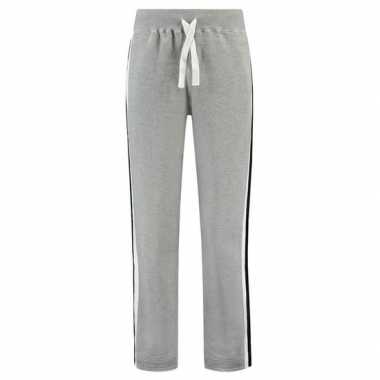Joggingbroek/sportbroek grijs met streep voor dames
