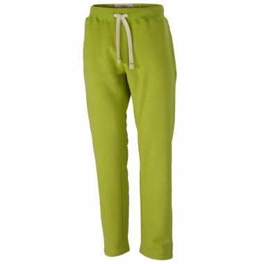 Vintage joggingbroeken lime groen met zakken voor dames