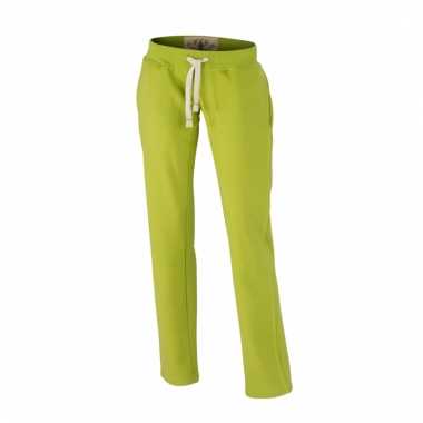 Vintage joggingbroeken lime groen met zakken voor dames