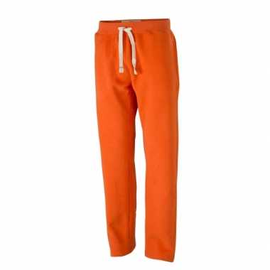 Vintage joggingbroeken oranje met zakken voor dames