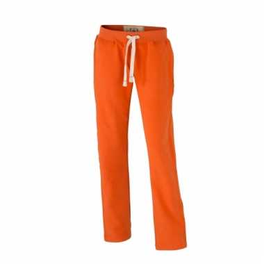 Vintage joggingbroeken oranje met zakken voor dames