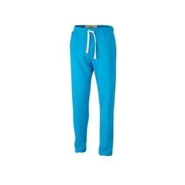 Vintage joggingbroeken turquoise met zakken voor dames