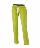 Vintage joggingbroeken lime groen met zakken voor dames